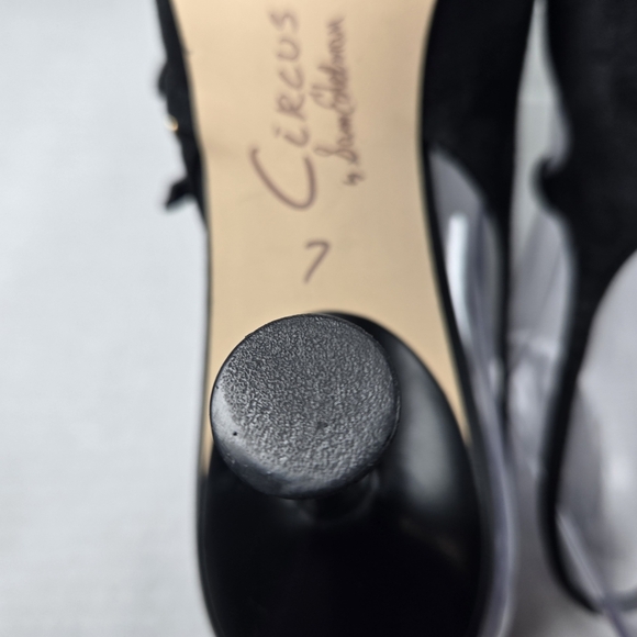 Circus by Sam Edelman Fraya Slingback Black Suede Pumps with Gold Buckles-Size 7 - Picture 12 of 15